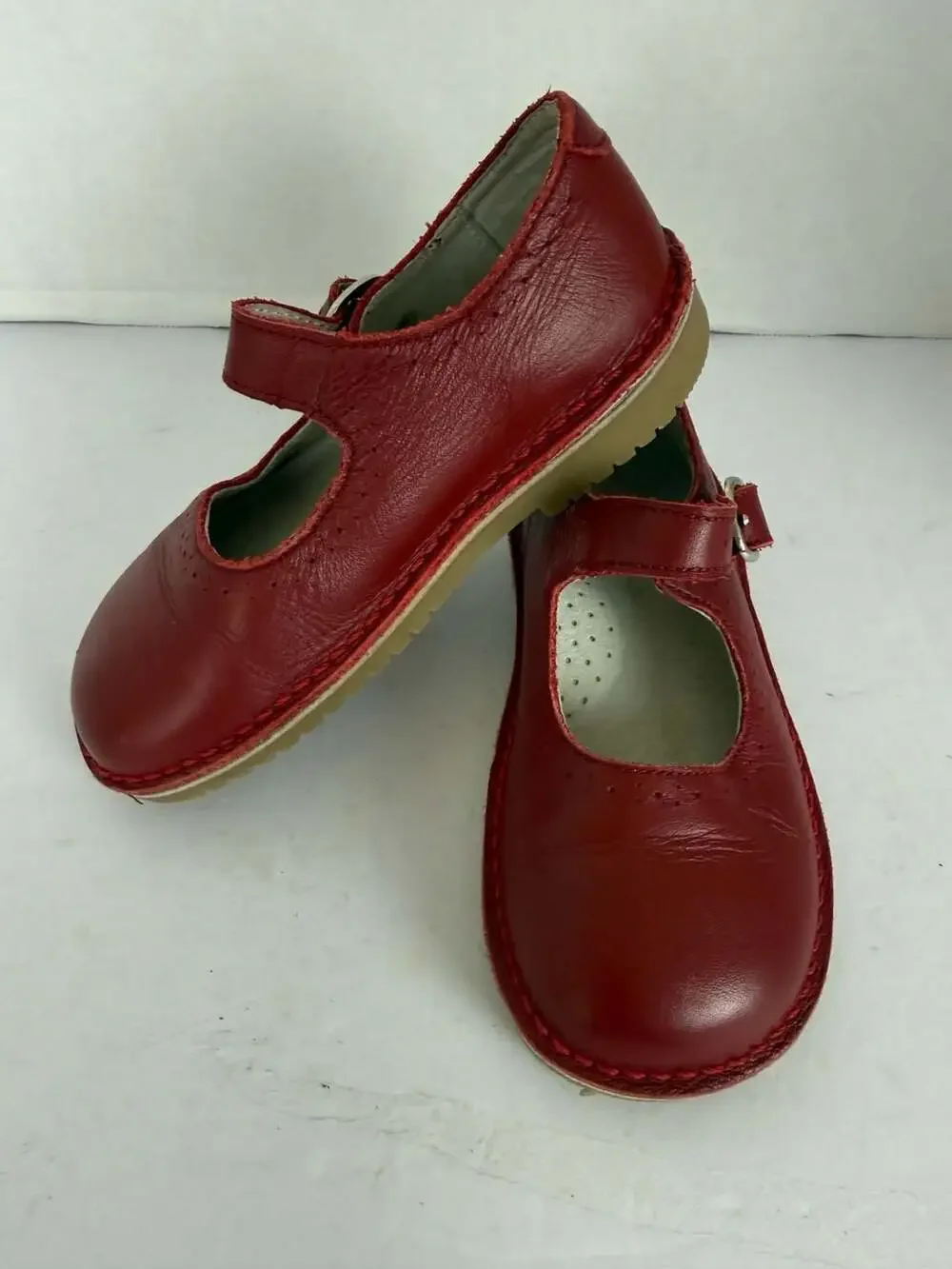 Nina Kids Red Leather Mary Jane Shoes Size 9M